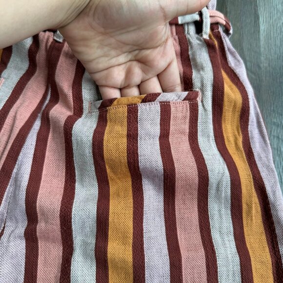 Anthropologie Women's Belted Striped Paperbag Waist Shorts Multi Size Small - Picture 5 of 11